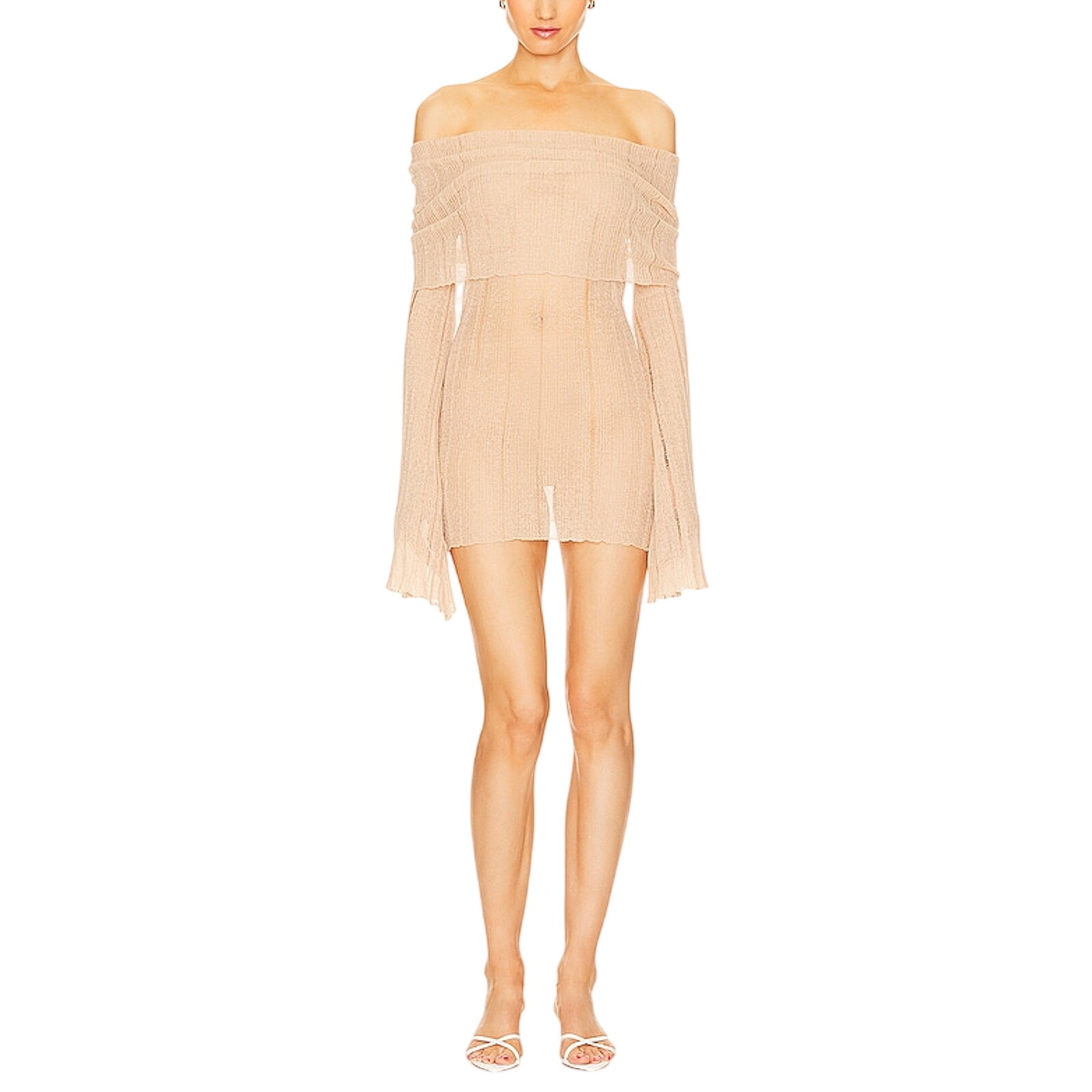Aya Muse Draped Tan Ele Dress Size M